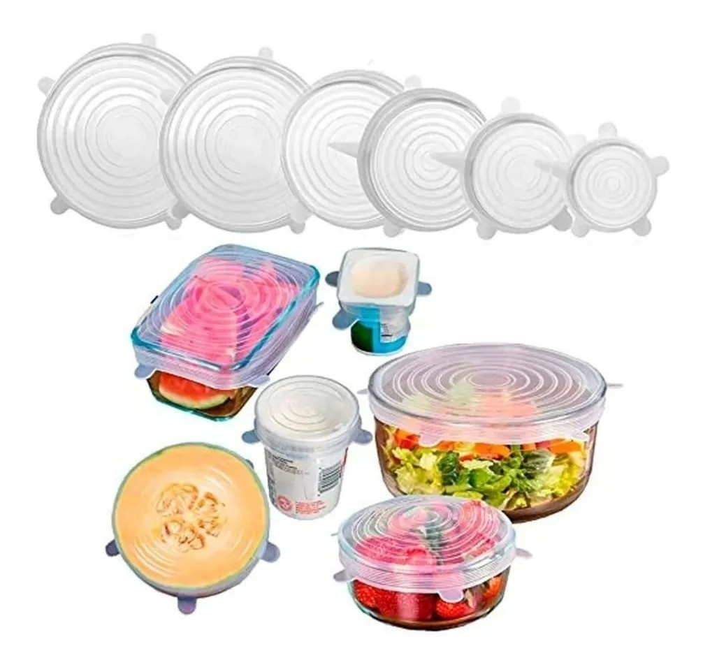 Tapas Elasticas Silicona Cocina X6